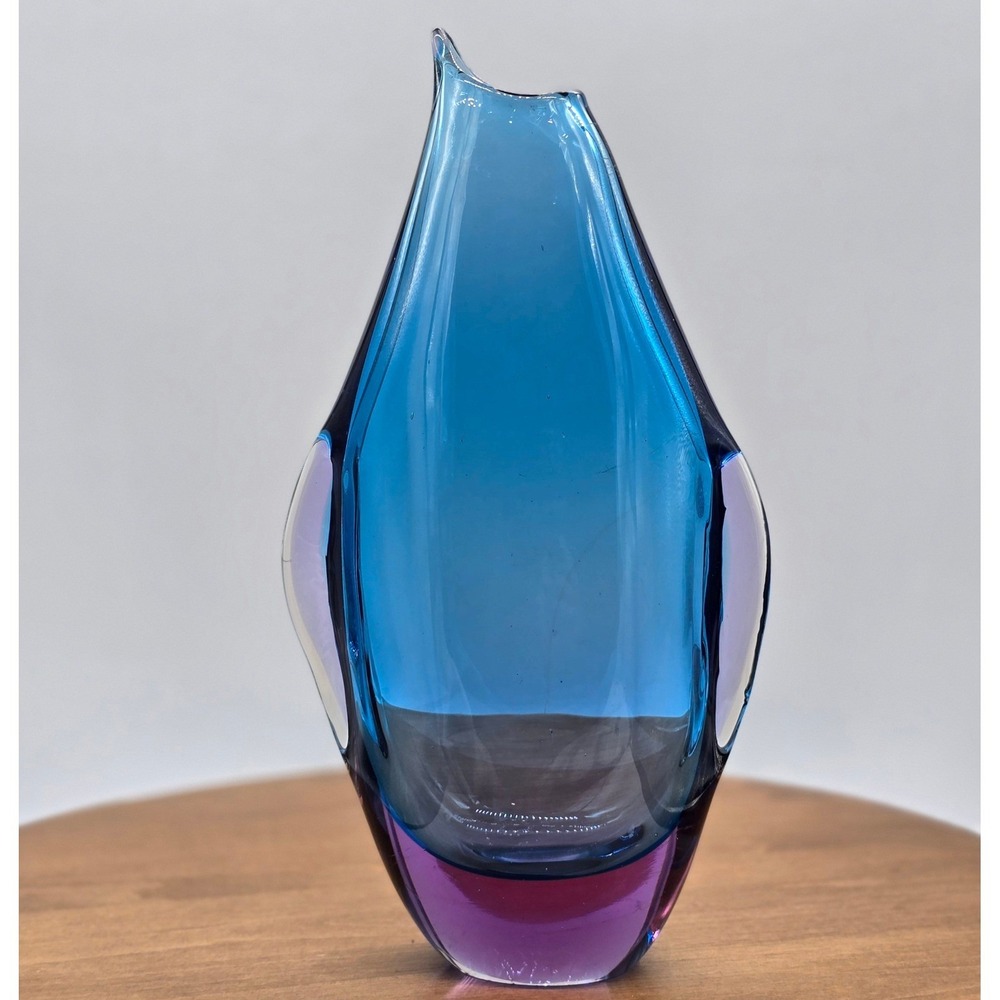 Art Glass Vase Mid Century Modern Penguin‎ Murano-Style Design